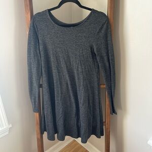 Gray Long Sleeve Shift Dress